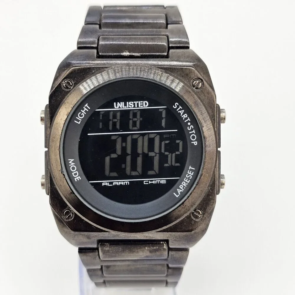 Kenneth Cole Unlisted Men Digital Watch 44MM Black Bracelet Band 7